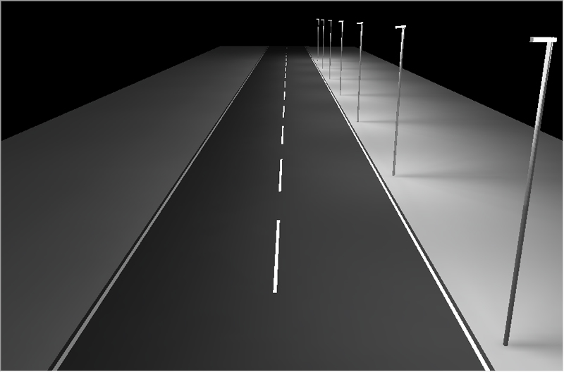橫向（xiàng）道路照明（míng）“陰（yīn）影”示意（yì）圖